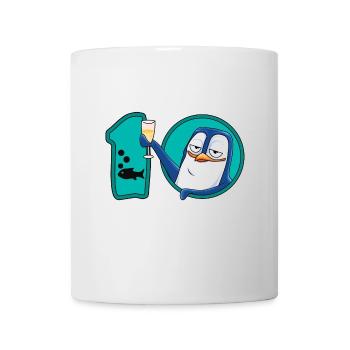 10 Jahre Teenager Geburtstag Jubiläum Pinguin - Tasse - Weiß - Vorne