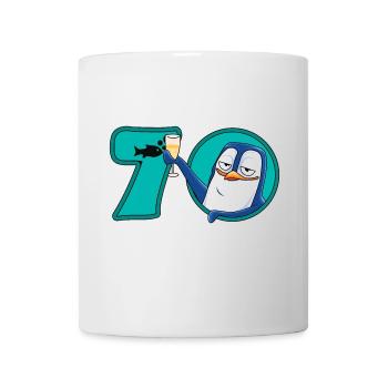 70 Jahre Geburtstag Jubiläum Pinguin - Tasse - Weiß - Vorne