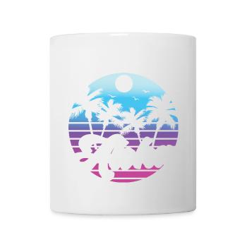 Aloha Surfer Palms Beach Retro Hawaii Beach 70s - Mug - white - Front