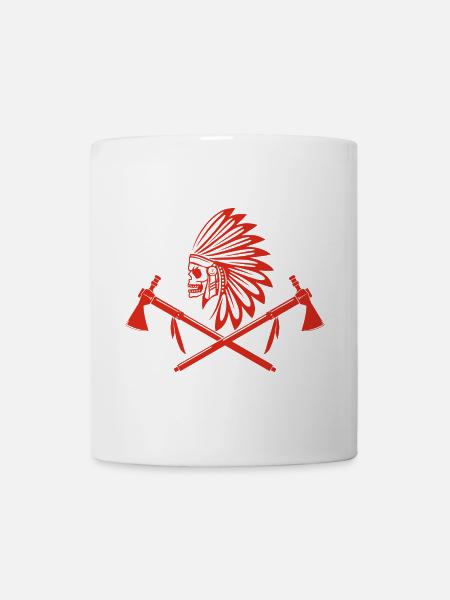 Guerrier indien rouge - Mug blanc - blanc