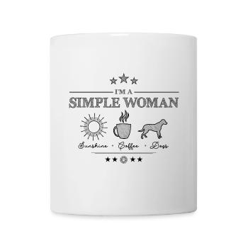 Simple Woman - lustiges Hundeshirt - Tasse - Weiß - Vorne