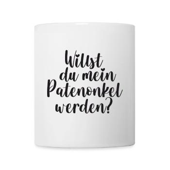 Patenonkel Frage Geschenk Pate Onkel - Tasse - Weiß - Vorne