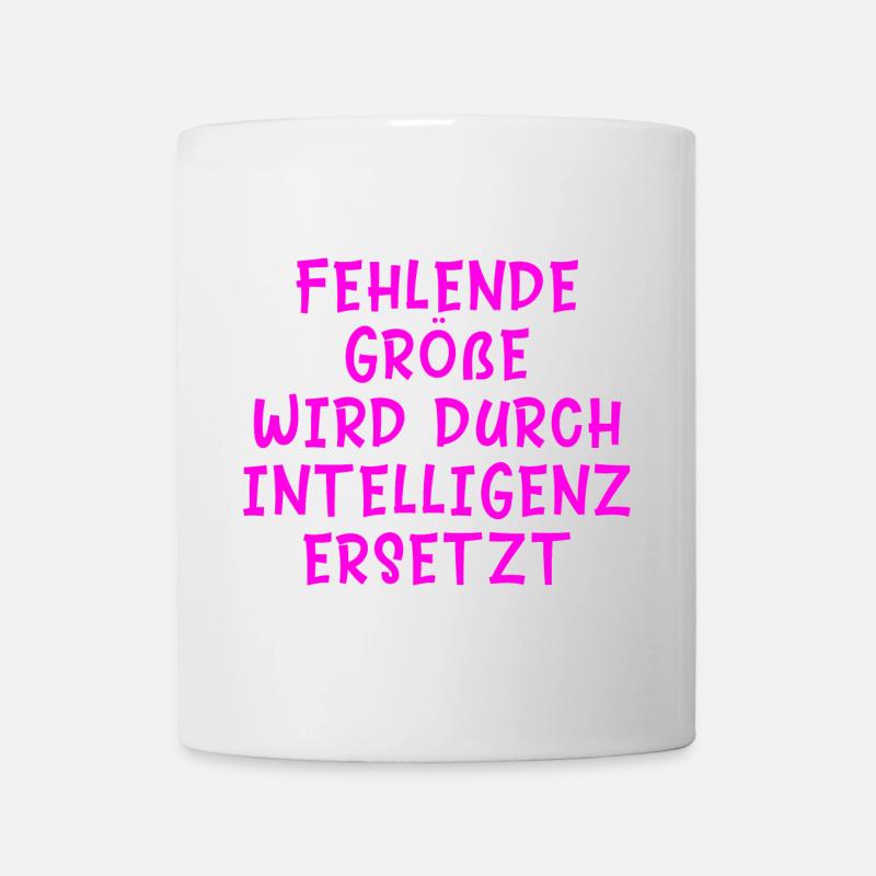 Fehlende Größe Spruch Kleiner Mensch Geschenk - Tasse - Weiß