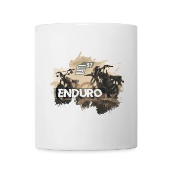 2 Enduro S51 au coucher du soleil - Mug blanc - blanc - Devant