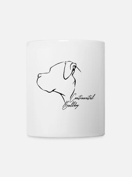 CONTINENTAL BULLDOG Profil Hunde Hund Wilsigns - Tasse - Weiß