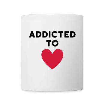 Accro à l’amour - Mug blanc - blanc - Devant