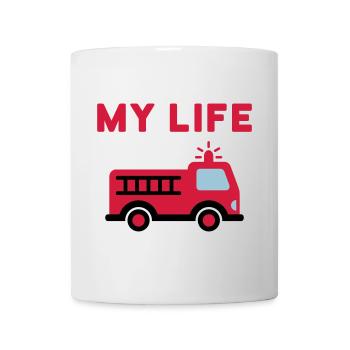 My life (fire truck with ladder) - Mug - white - Front