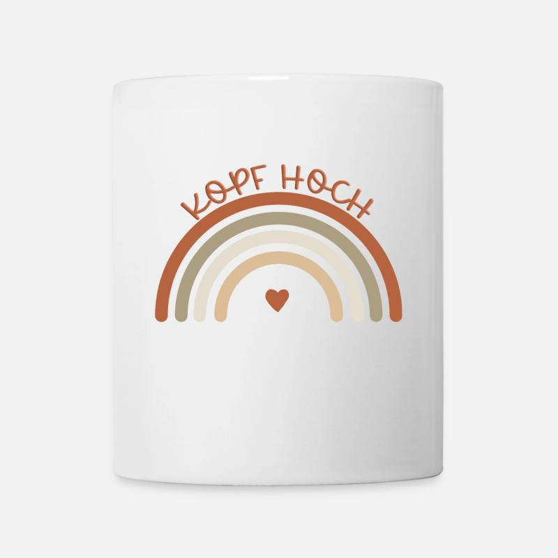 Kopf hoch! regenbogen - Tasse - Weiß