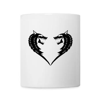 Coeur de loup noir - Mug blanc - blanc - Devant