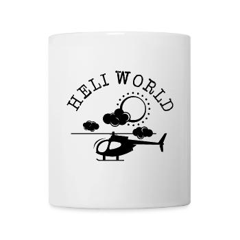 Icône de la bande dessinée Heli World Helicopter Air Helicopter - Mug blanc - blanc - Devant