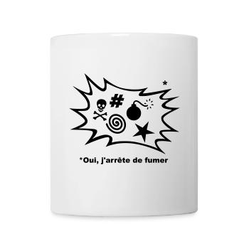 Effectivement, J'arrête de fumer... - Mug blanc - blanc - Devant