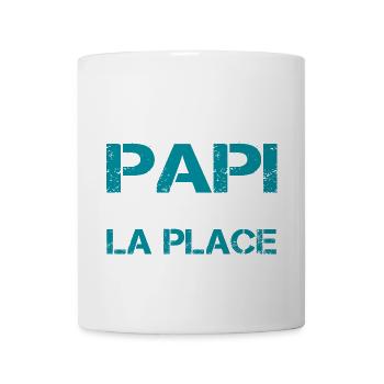 Le Meilleur Papa en Typo Distressed Turquoise - Mug blanc - blanc - Devant