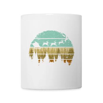 Hirsch Wald Streifen Silhouette - Tasse - Weiß - Vorne