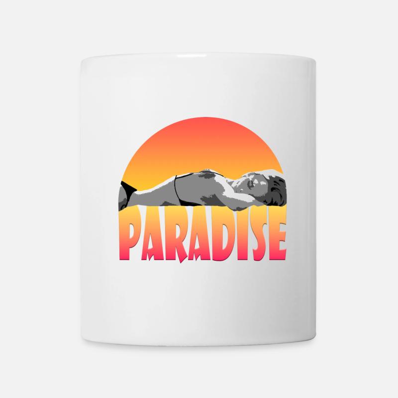 Sunset Beach Girl Beachwear Design - Mug - white