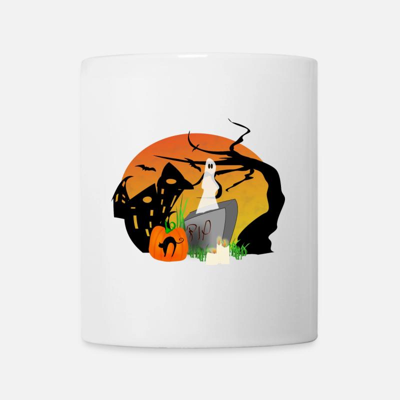 HalloweenLandschaft - Tasse - Weiß