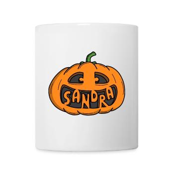 Sandra Halloween Kürbis - Tasse - Weiß - Vorne