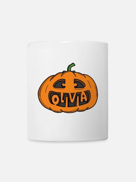 Olivia Halloween Kürbis - Tasse - Weiß