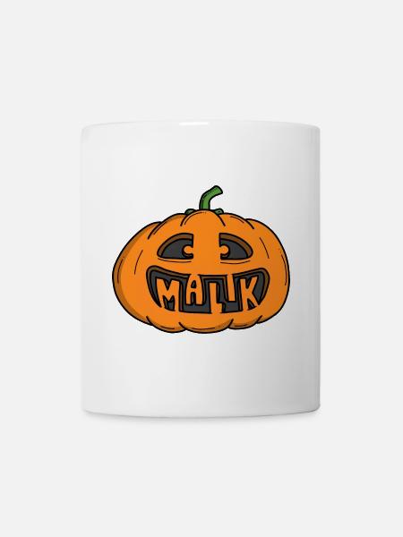 Malik Halloween Kürbis - Tasse - Weiß