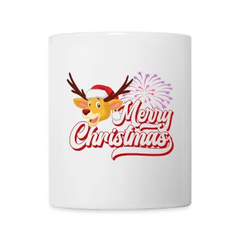 Lettrage de renne de Noël festif - Mug blanc - blanc - Devant