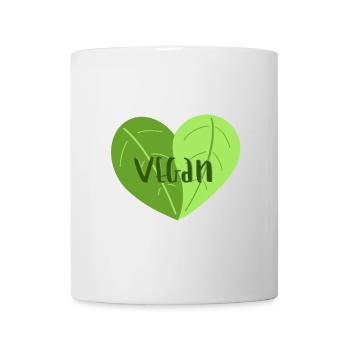Veganherz - Tasse - Weiß - Vorne