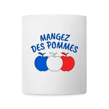 pomme, mangez des pommes - Mug blanc - blanc - Devant