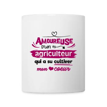 Amoureuse d'un agriculteur, humour cadeau - Mug blanc - blanc - Devant