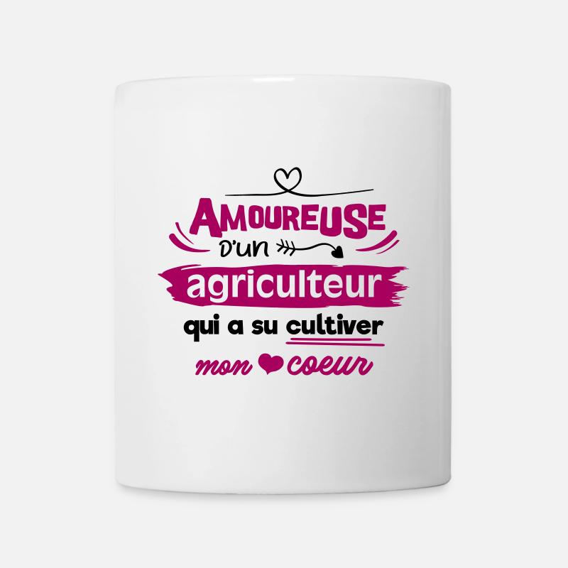 Amoureuse d'un agriculteur, humour cadeau - Mug blanc - blanc