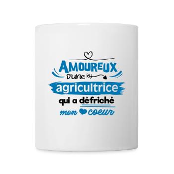 Amoureux d'une agricultrice - Mug blanc - blanc - Devant