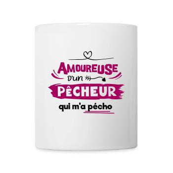 Amoureuse d'un pêcheur qui m'a pécho ! humour - Mug blanc - blanc - Devant