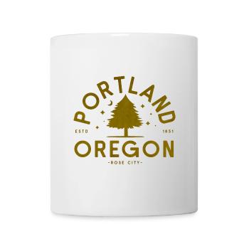 Logo d’arbre vintage à Portland, Oregon - Mug blanc - blanc - Devant