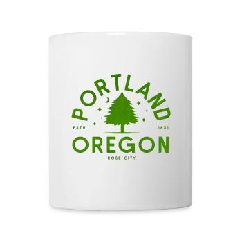 Logo de l’arbre vert de Portland - Mug blanc - blanc - Devant