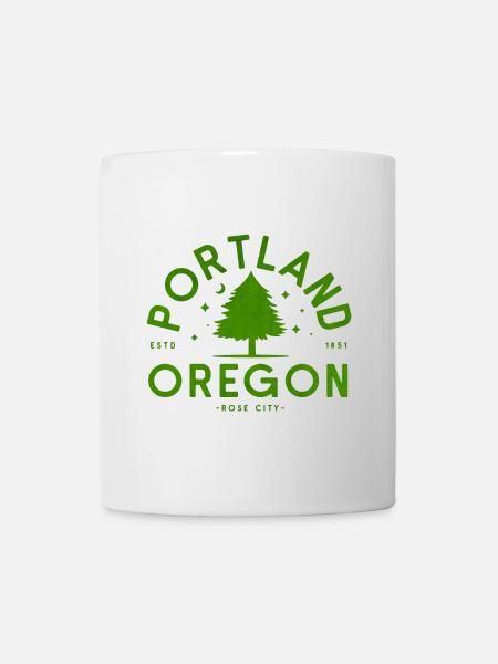 Logo de l’arbre vert de Portland - Mug blanc - blanc