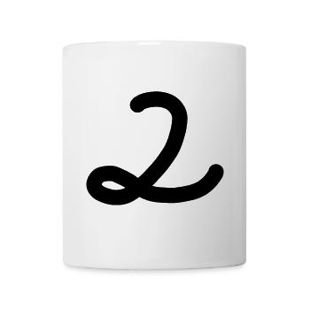 2 Number two number black birthday - Mug - white - Front