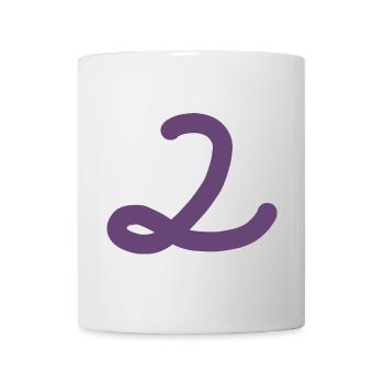 2 Number two number purple - Mug - white - Front