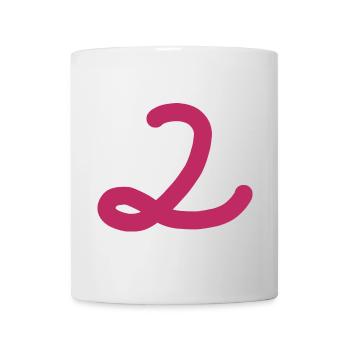 2 Number two pink number pink - Mug - white - Front