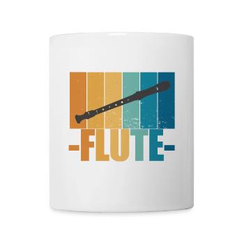 Flute Vintage Musiker Instrument Geschenk - Tasse - Weiß - Vorne