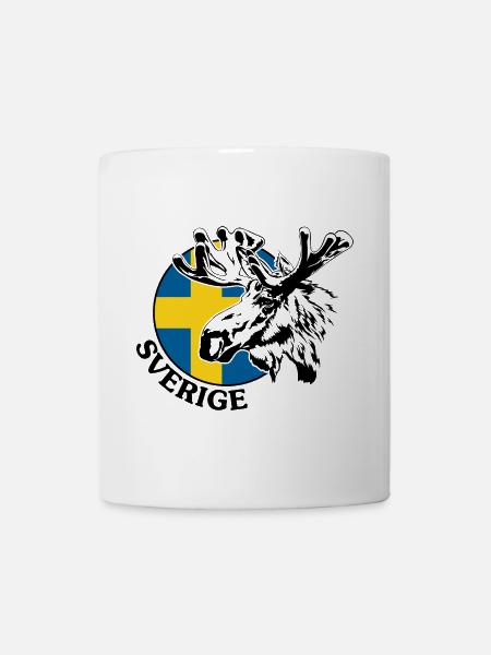 SVERIGE Elch Schweden Tier Wildnis Wilsigns - Tasse - Weiß