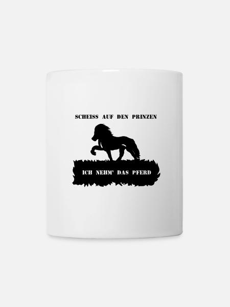 Spruch 6 mit Pferd 1 schwarz - Tasse - Weiß
