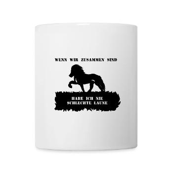 Spruch 10 mit Pferd 1 schwarz - Tasse - Weiß - Vorne