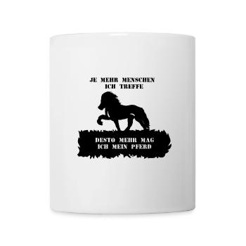 Spruch 5 mit Pferd 1 schwarz - Tasse - Weiß - Vorne