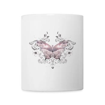 Un papillon céleste de nuages délicats - Mug blanc - blanc - Devant