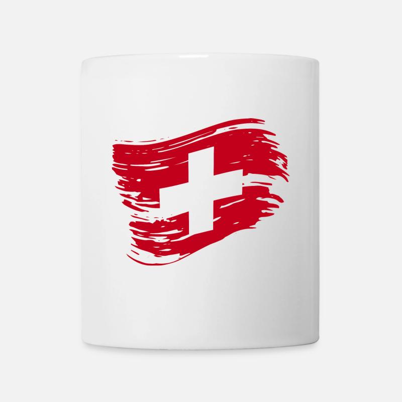 Schweiz Fahne - Schweizer Flagge - Tasse - Weiß
