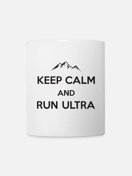 Ruhe bewahren und Ultra laufen - Tasse - Weiß