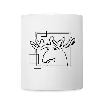 Orignal en forme géométrique - Conception d’art au trait - Mug blanc - blanc - Devant