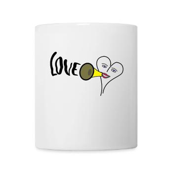 love megaphone heart valentine - Tasse - Weiß - Vorne