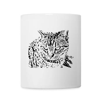 Katze schwarz Kätzchen cute - Tasse - Weiß - Vorne
