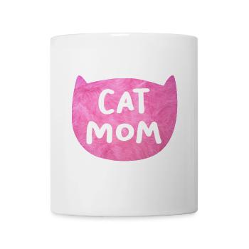 Katze Flausch Mom Mama coole Quotes Fell rosa pink - Tasse - Weiß - Vorne