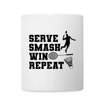 Serve Smash Win Repeat - Tasse - Weiß - Vorne