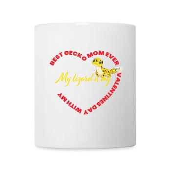 Gecko Valentin: amour décalé - Mug blanc - blanc - Devant