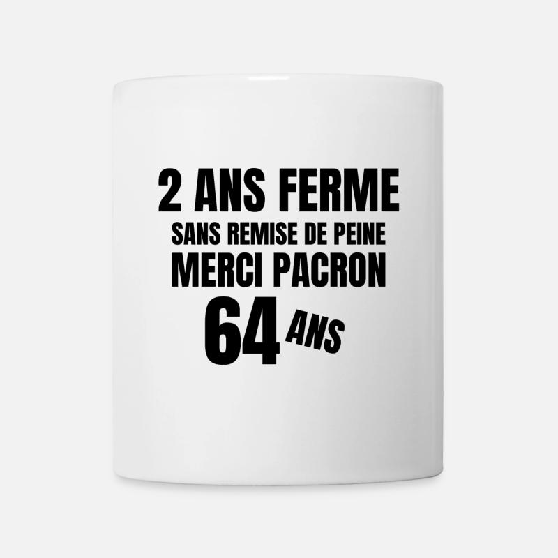 réforme des retraites, merci patron, Macron - Mug blanc - blanc